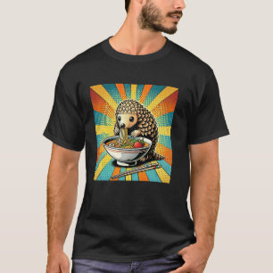 Camiseta Arte japonés pop Amante de fideos Pangolín lindo R