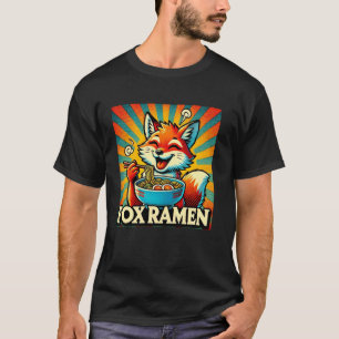 Camiseta Arte japonés pop Amante de los fideos Fauna Zorro 