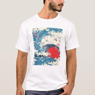 Camiseta Arte japonés retro de la gran ola de Hokusai