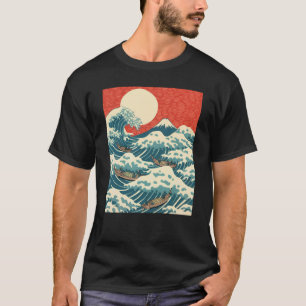 Camiseta Arte japonés retro de la gran ola de Hokusai