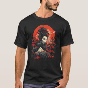 Camiseta Arte japonés Samurai Bushido Guerrero Japón Monte