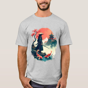 Camiseta Arte Japonés – Samurái en el Jardín