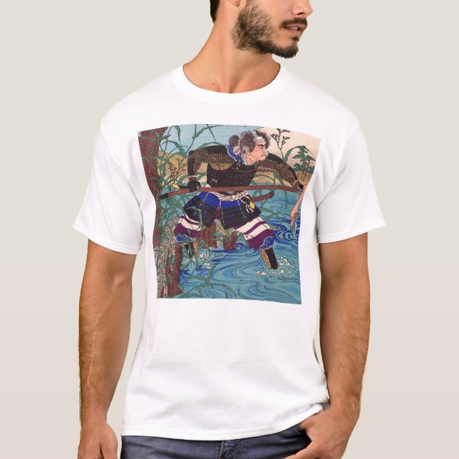 Camiseta Arte japonés - samurai listo para atacar (Anverso)