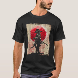 Camiseta Arte Japonés Samurái Luchador Vintage Diseño Retro