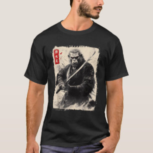 Camiseta Arte Japonés Samurái Pie Grande Vintage Sasquatch 