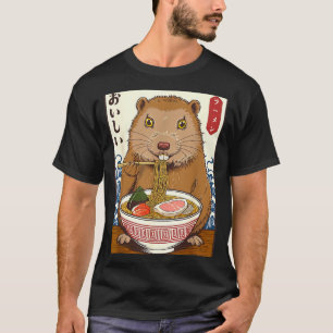 Camiseta Arte japonés vintage marmota come ramen divertido