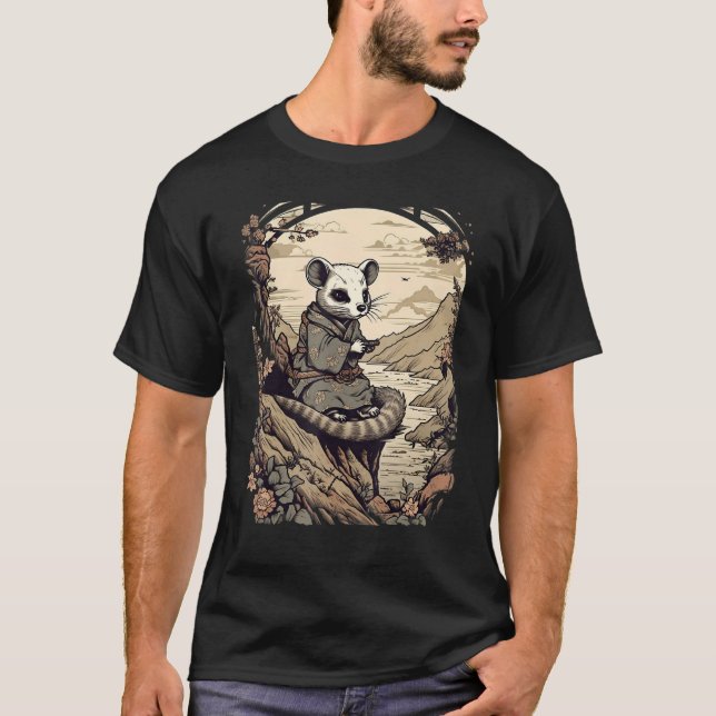Camiseta Arte japonés vintage Samurai Ferret (Anverso)