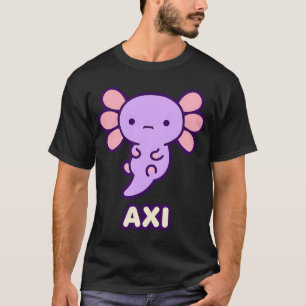 Camiseta Arte Kawaii de Ajolote Axi Púrpura Vida Marina