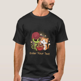 Camiseta Arte Kawaii de Ramen de Gato Alien Cute