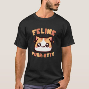 Camiseta Arte Kawaii Lindo Amante de Gatos Juego Felino Pur