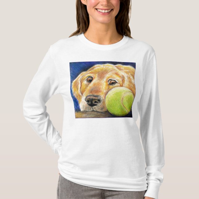 Camiseta Arte lindo del golden retriever (Anverso)