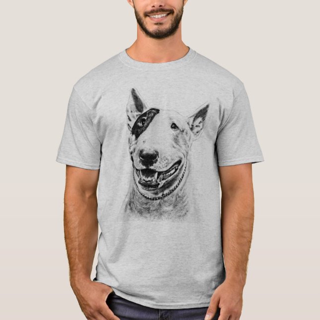 Camiseta Arte lindo del perro de bull terrier (Anverso)