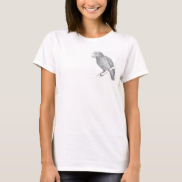 Camiseta Arte lineal de loro (gris) Arte fino