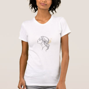 Camiseta arte lineal de mujer