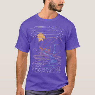 Camiseta Arte lineal de Yosemite Parques Nacionales de Yose