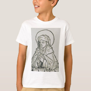 Camiseta Arte lineal minimalista medieval de Santa Mónica
