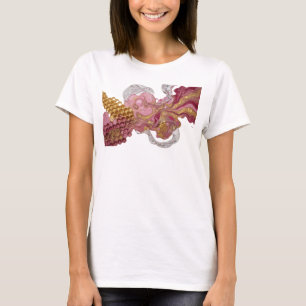 Camiseta Arte líquido brillante rosa y dorado PINK AND GOLD