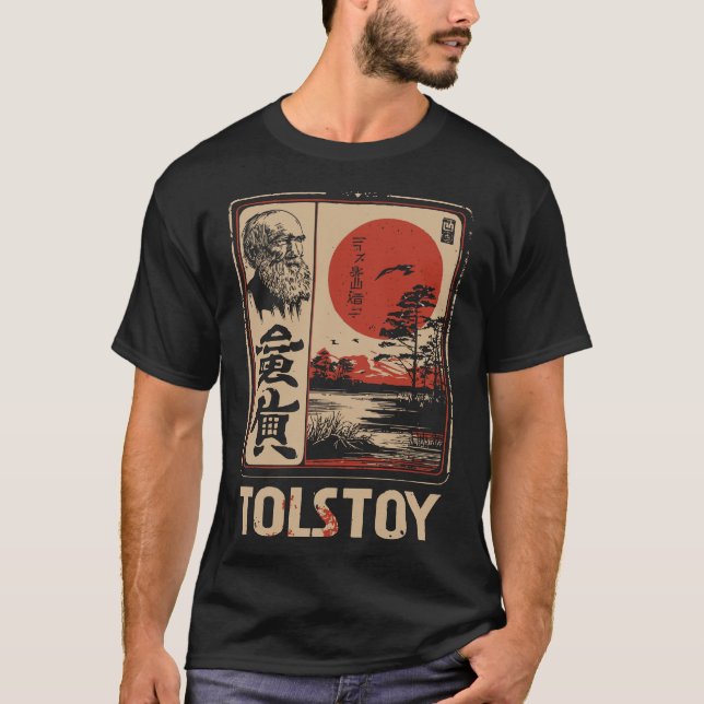 Camiseta Arte literario Tolstoi de Filosofía de Sol Rojo Ja (Anverso)