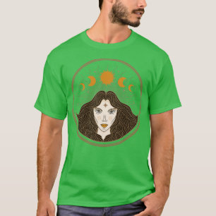 Camiseta Arte mágico de la mujer de la luna de Sun amp