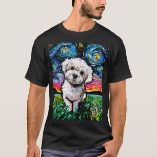 Camiseta Arte Maltipoo Starry Night Arte de perro caniche m