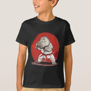 Camiseta Arte Marcial Hipopótamo de Judo Kickboxing Taekwon