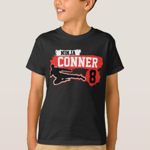 Camiseta Arte Marcial Ninja Warrior Tema Cumpleaños Niño