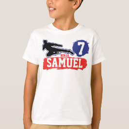 Camiseta Arte Marcial Ninja Warrior Tema Cumpleaños Niño