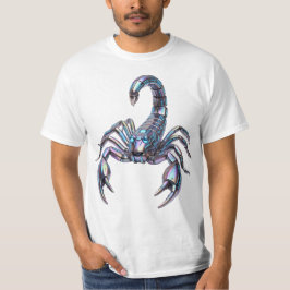 Camiseta Arte Mecánico Escorpión Cibernético Irisado