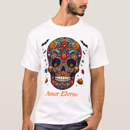 Camiseta Arte Mexicano Tradicional de Calaveras de Azúcar d