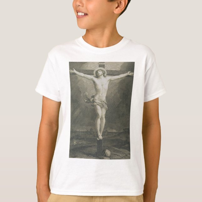 Camiseta Arte Minimalista Crucifixión Monomática (Anverso)