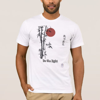 Camiseta Arte minimalista del sol rojo de bambú japonés