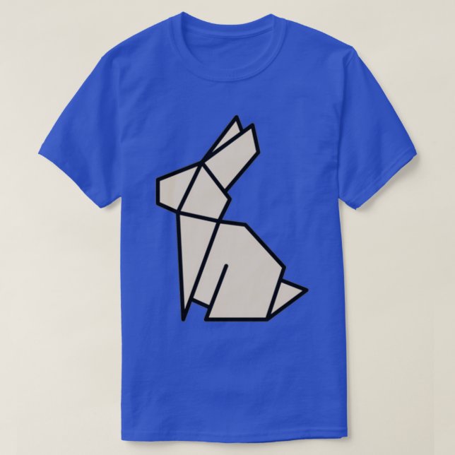 Camiseta Arte mínimo en el conejito beige de origami (Diseño del anverso)