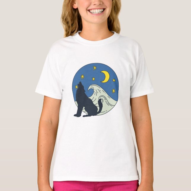 Camiseta Arte místico del lobo celestial (Anverso)