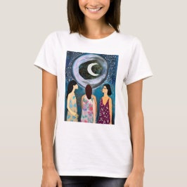 Camiseta Arte místico | Mujeres mirando a la luna