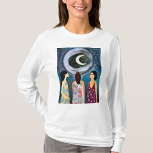 Camiseta Arte Místico   Mujeres mirando la Luna