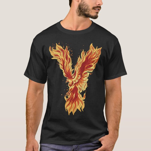 Camiseta Arte mítico de Phoenix Rising Fire Bird (Anverso)