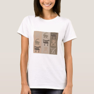 Camiseta Arte moderno abstracto con símbolos y motivos afri