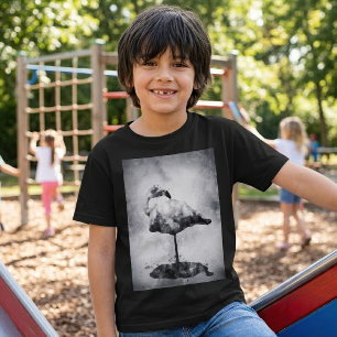 Camiseta Arte moderno de acuarela en negro y blanco de flam