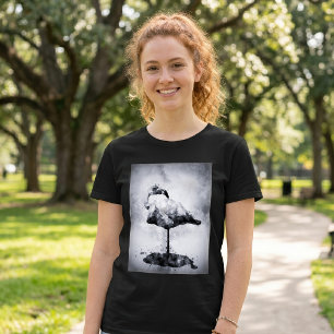 Camiseta Arte moderno de acuarela en negro y blanco de flam
