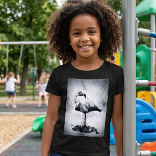 Camiseta Arte moderno de acuarela en negro y blanco de flam