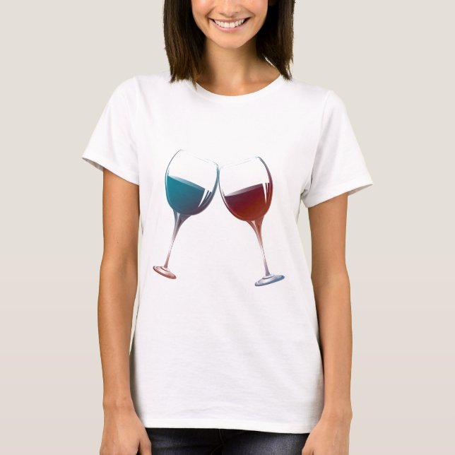 Camiseta Arte moderno de las copas de vino (Anverso)