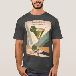 Camiseta Arte moderno de mediados de siglo Shamrock Martini