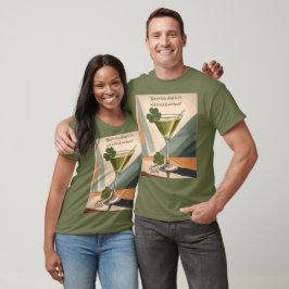 Camiseta Arte moderno de mediados de siglo Shamrock Martini