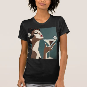 Camiseta Arte Moderno de Mitad de Siglo La DIva del Martini