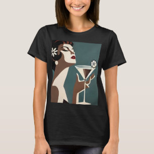 Camiseta Arte Moderno de Mitad de Siglo La Diva del Martini
