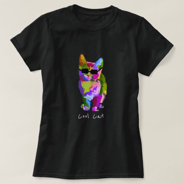 Camiseta Arte moderno genial arte pop kitty cat (Diseño del anverso)