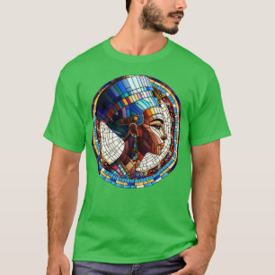 Camiseta Arte mosaico nefertiti egipcio