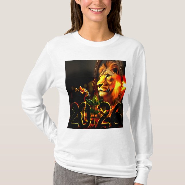 Camiseta Arte motivacional de 2026 - Gatito ve a los leones (Anverso)