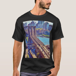 Camiseta Arte mural del horizonte de la ciudad de Nueva Yor