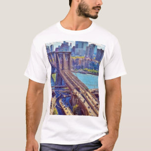 Camiseta Arte mural del horizonte de la ciudad de Nueva Yor